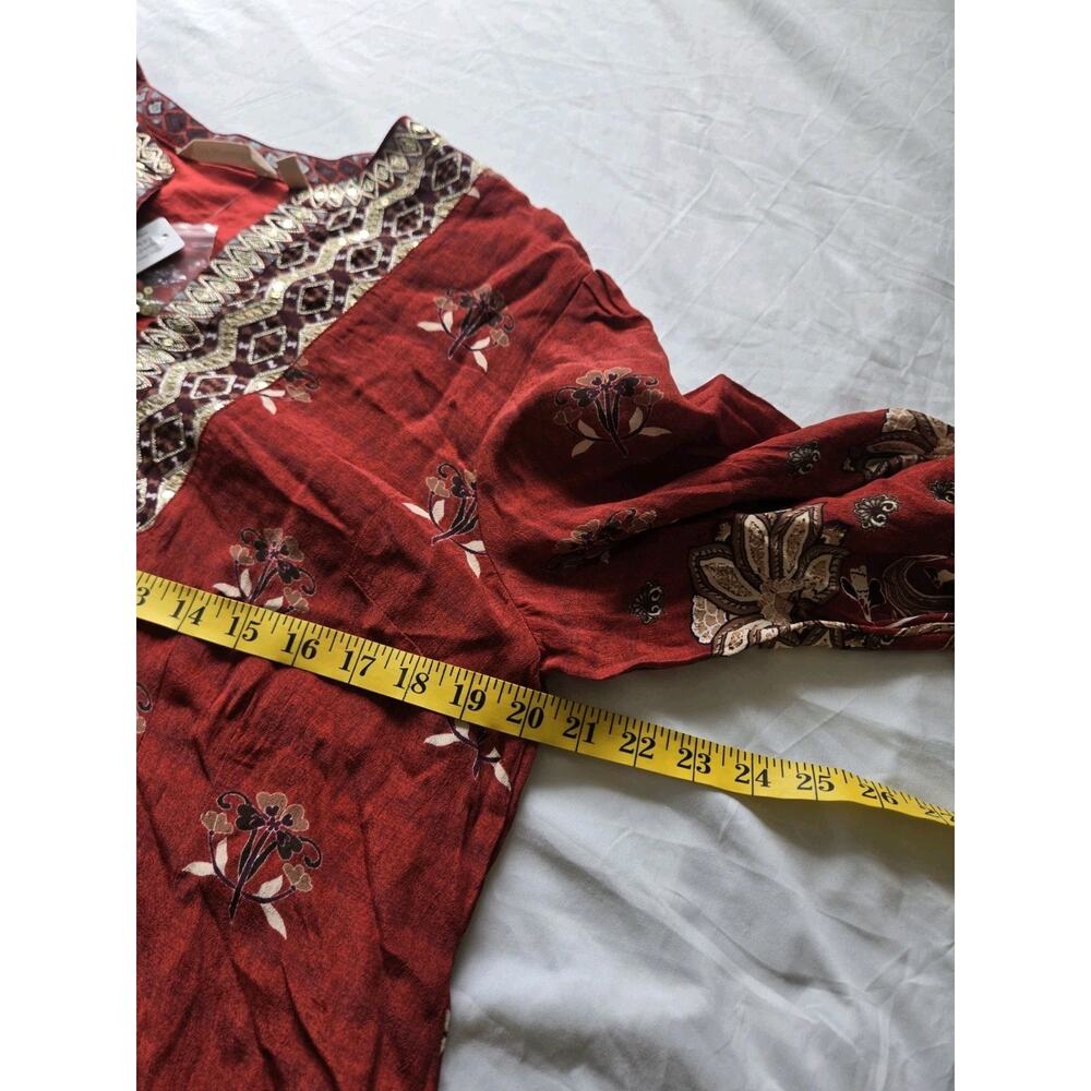 Soft Surroundings Dress Phoenix Midi Embroidered Smocked Boho Cottage Size Small - Picture 7 of 8
